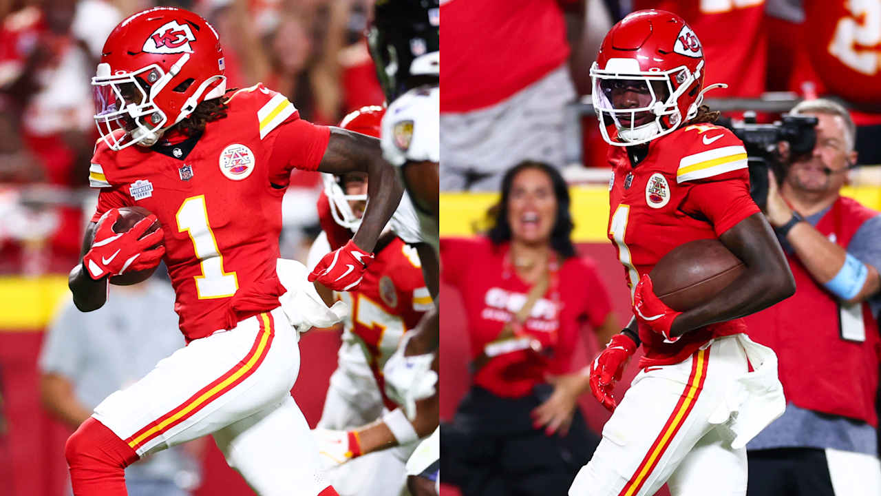 Blast off! Chiefs first-round WR Xavier Worthy scores two touchdowns in season-opening win