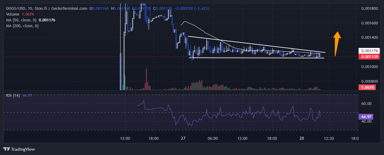 DOGS Price Chart Analysis Source: GeckoTerminal.com