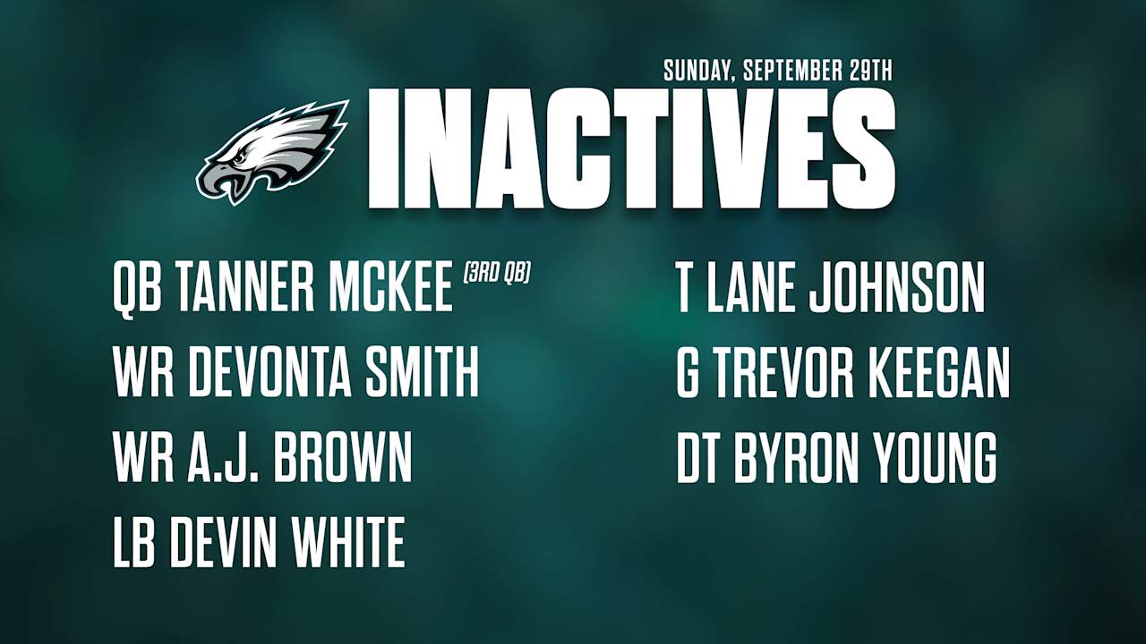 Eagles vs. Buccaneers inactives | September 29, 2024