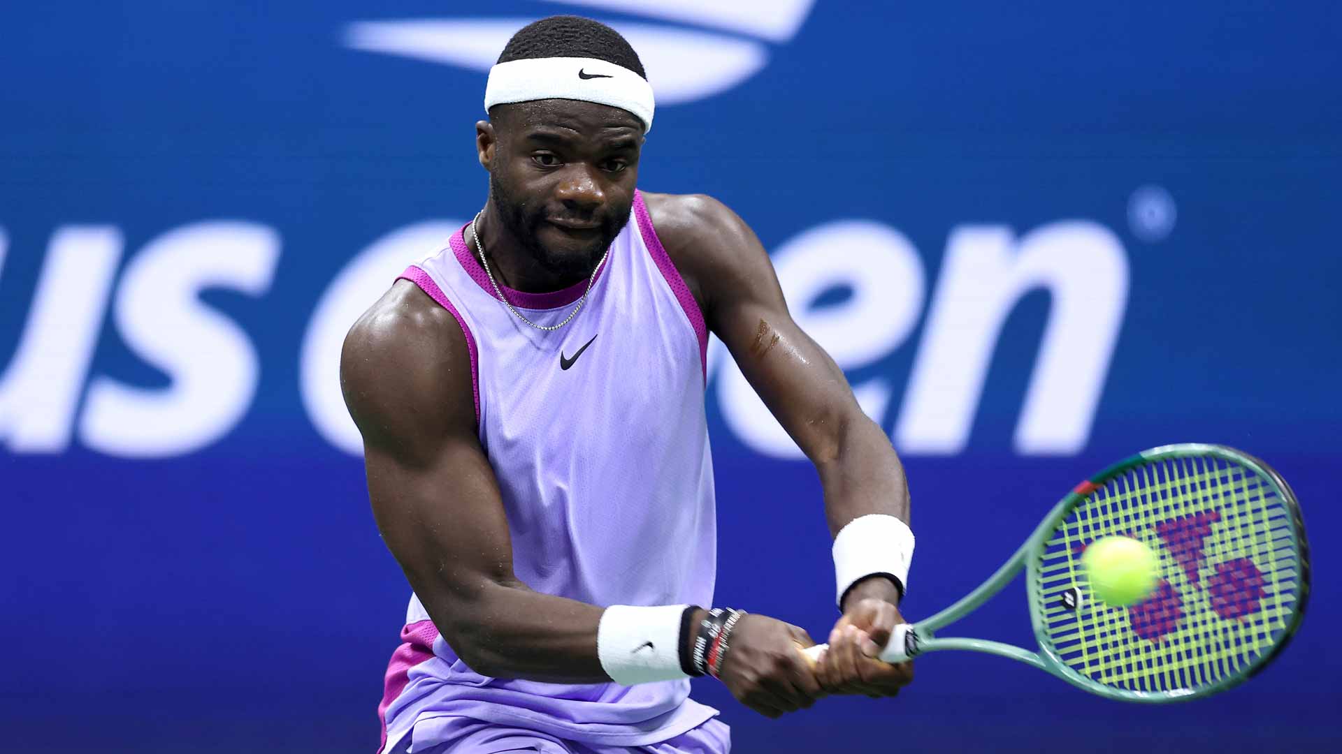 Frances Tiafoe during Tuesday's action at the US Open.