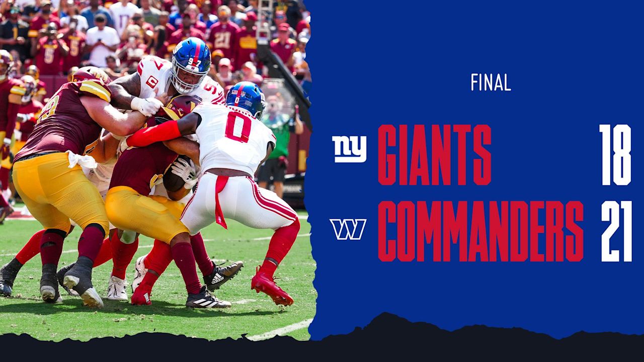 Giants fall to Commanders, 21-18