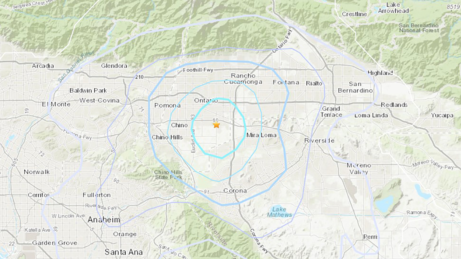 Many small quakes strike Ontario, USGS says