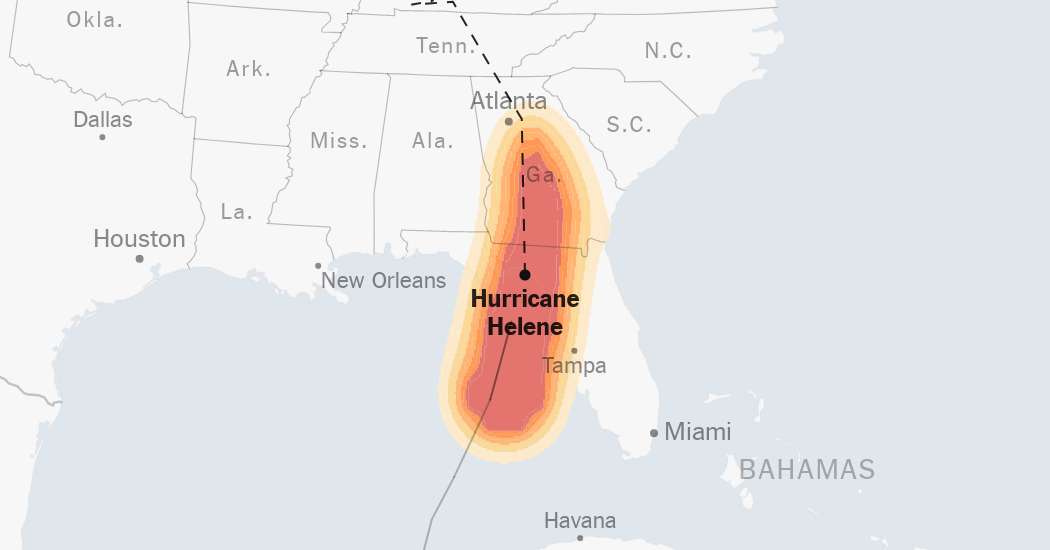 Maps: Tracking Hurricane Helene - The New York Times