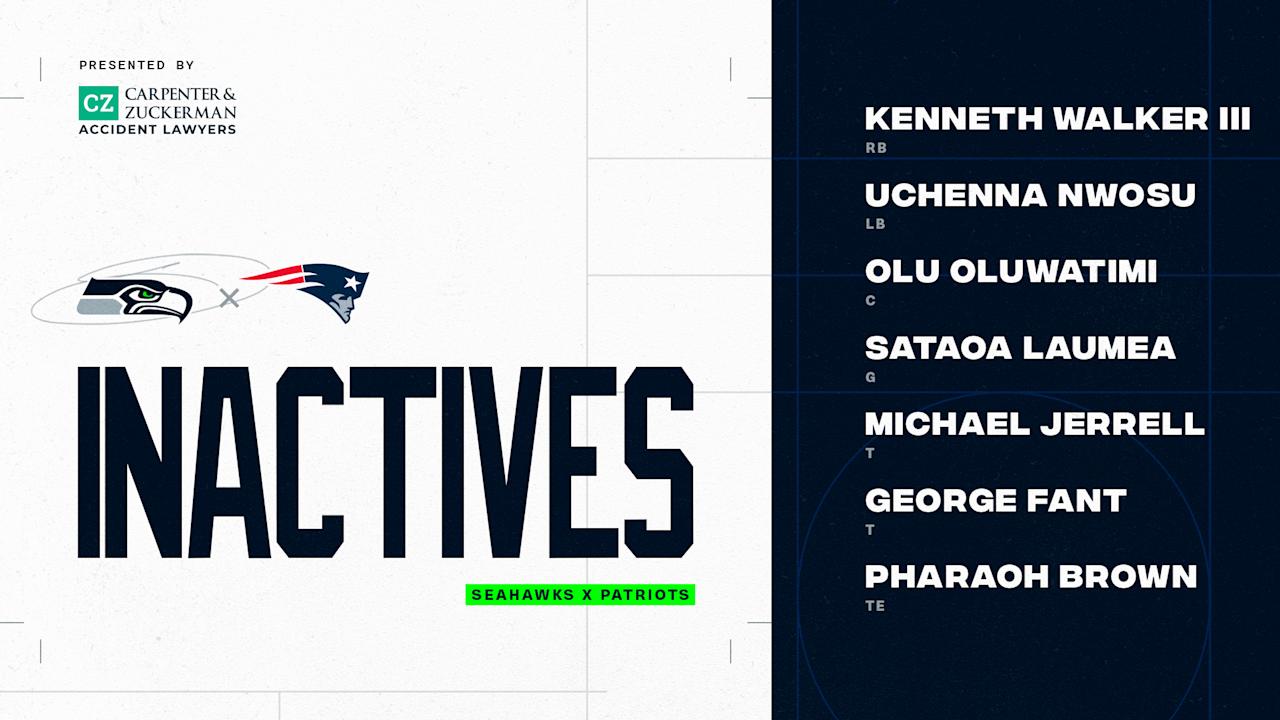 Seahawks at Patriots Inactives - 2024 Week 2