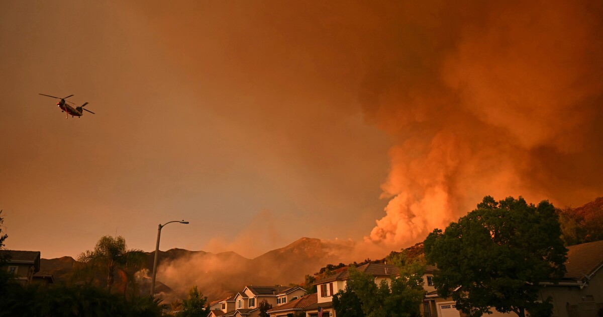 Sparked by public works equipment, Airport Fire forces evacuations in Orange County