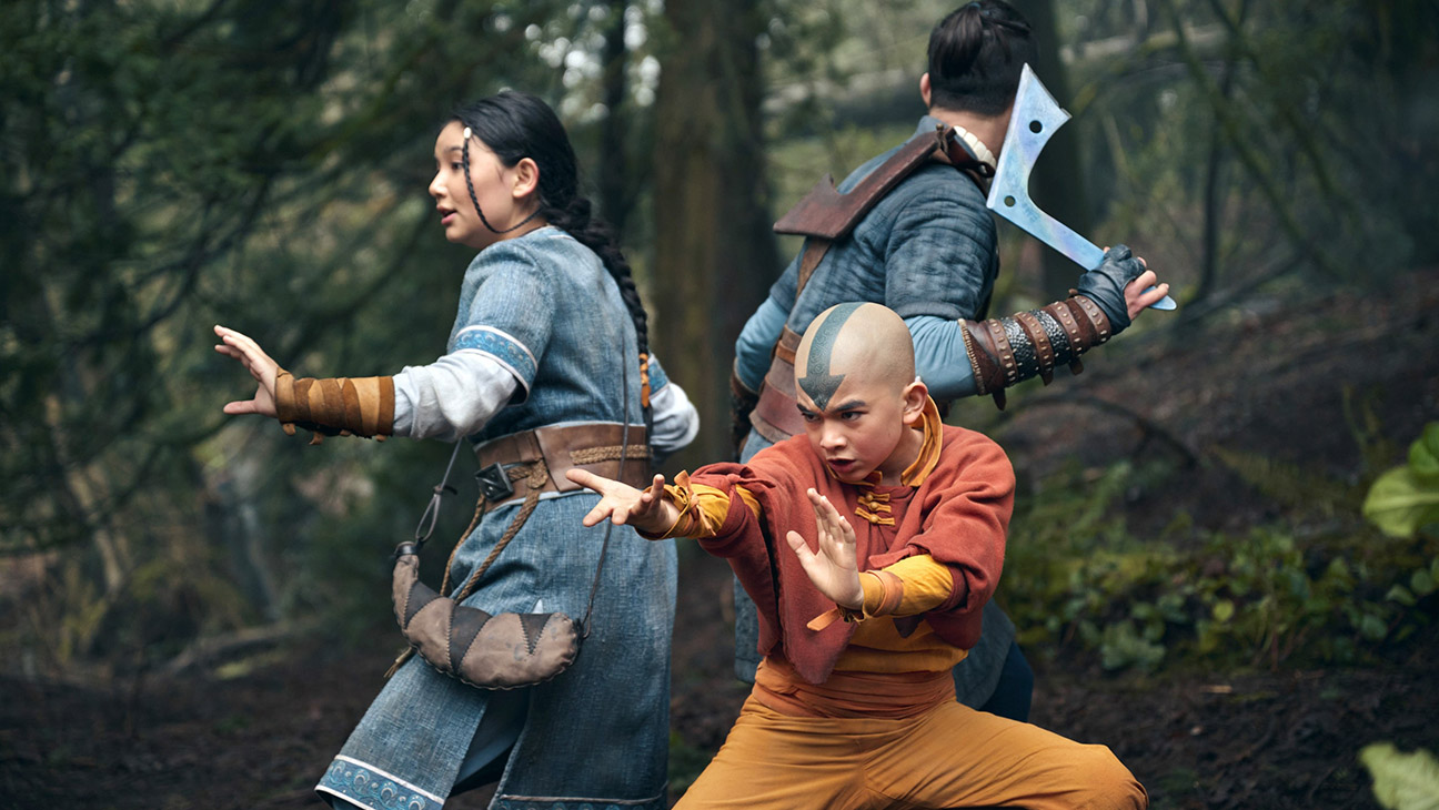 Kiawentiio, Gordon Cormier and Ian Ousley in 'Avatar: The Last Airbender'