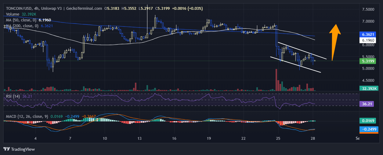 Toncoin Price Chart Analysis Source: GeckoTerminal.com