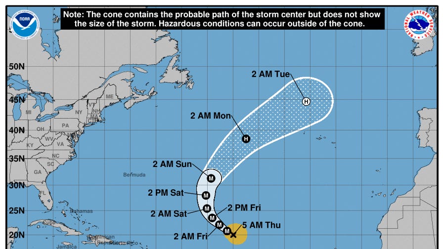 See Hurricane Kirk path, spaghetti models