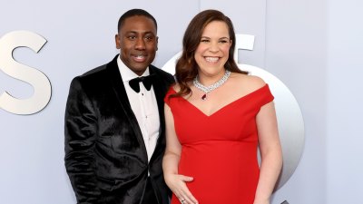 NEW YORK, NEW YORK - JUNE 16: (L-R) J. Alex Brinson and Lindsay Mendez attend the 77th Annual Tony Awards at David H. Koch Theater at Lincoln Center on June 16, 2024 in New York City.