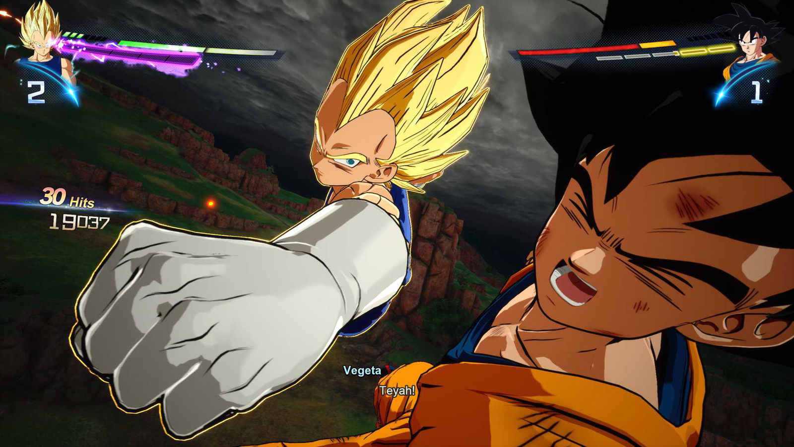 Dragon Ball Sparking! Zero - Vegeta punches Goku in the face