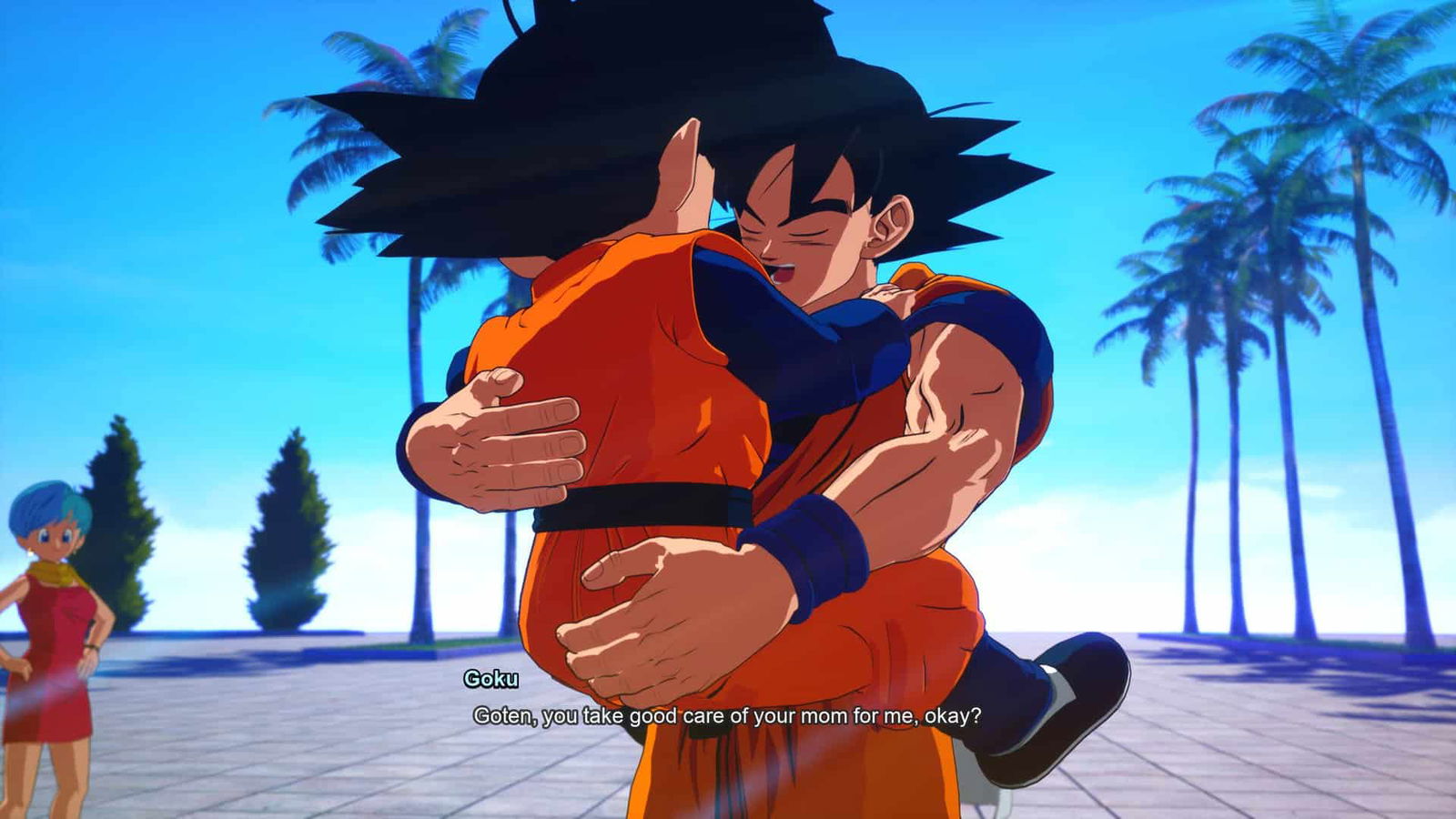 Dragon Ball Sparking! Zero - Goku hugs Goten