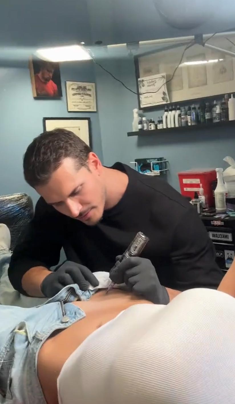 DWTS Brooks Nader Lets Pro Gleb Savchenko Give Her Pelvis Tattoo Oops