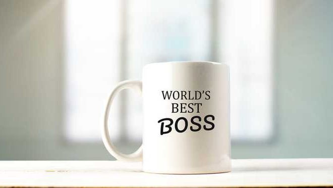 Coffee mug that says World's Best Boss.