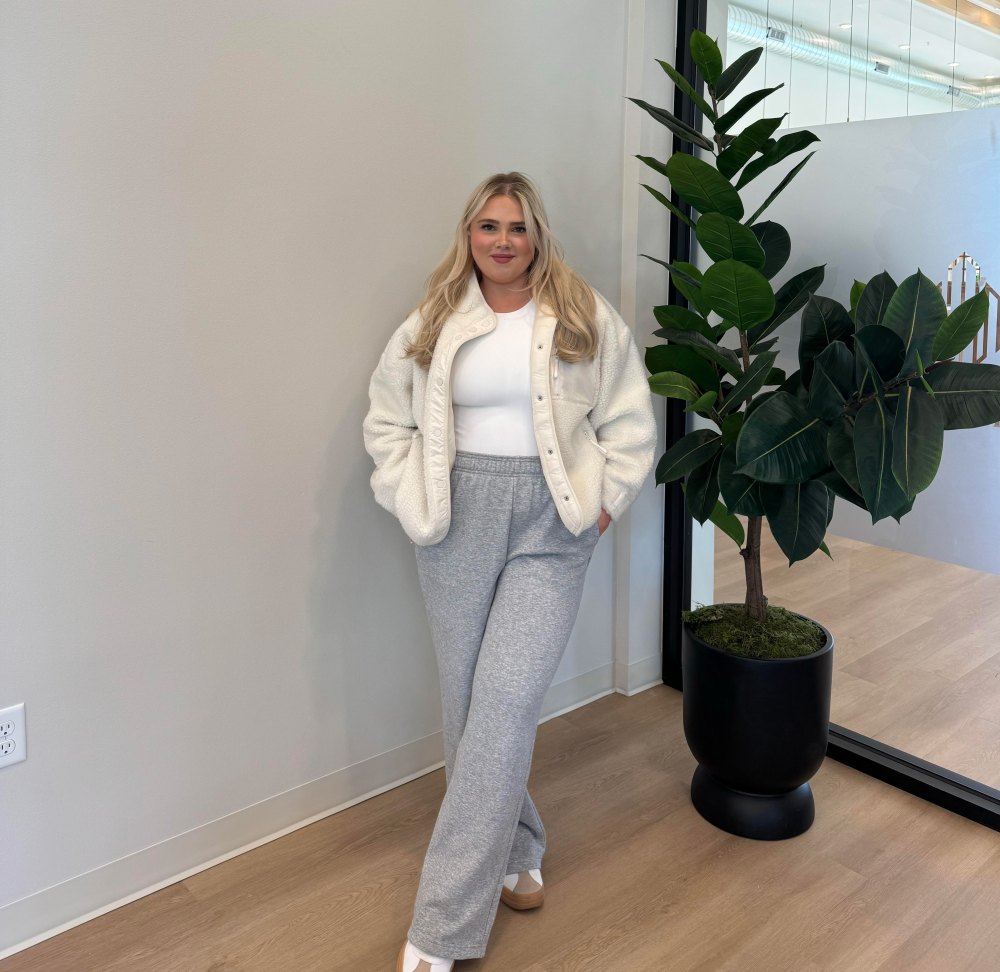 olivia fabletics collection teddy jacket and sweatpants