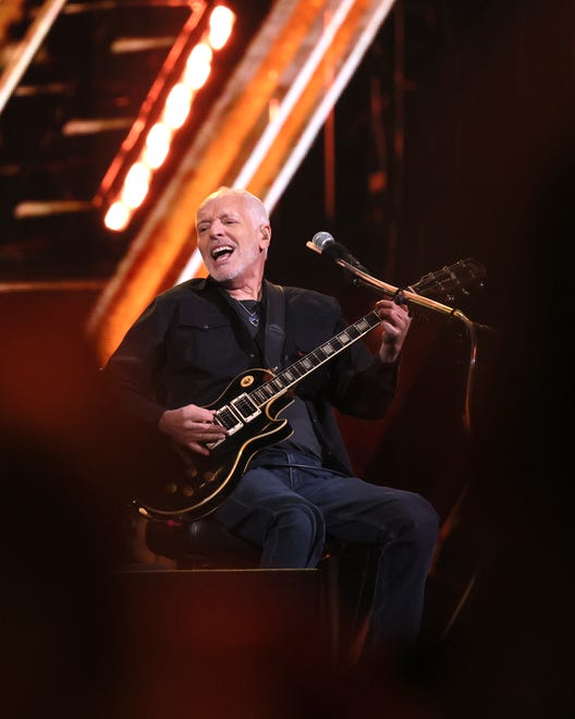 CLEVELAND, OHIO - OCTOBER 19: Inductee Peter Frampton performs onstage during the 2024 Rock & Roll Hall Of Fame Induction Ceremony streaming on Disney+ at Rocket Mortgage Fieldhouse on October 19, 2024 in Cleveland, Ohio. (Photo by Dia Dipasupil/Getty Images for The Rock and Roll Hall of Fame)