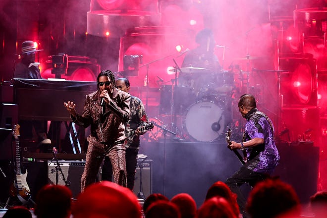 CLEVELAND, OHIO - OCTOBER 19: (L-R) James J.T. Taylor and Robert â€˜Koolâ€™ Bell of Kool & The Gang perform onstage during the 2024 Rock & Roll Hall Of Fame Induction Ceremony streaming on Disney+ at Rocket Mortgage Fieldhouse on October 19, 2024 in Cleveland, Ohio. (Photo by Theo Wargo/Getty Images for The Rock and Roll Hall of Fame)