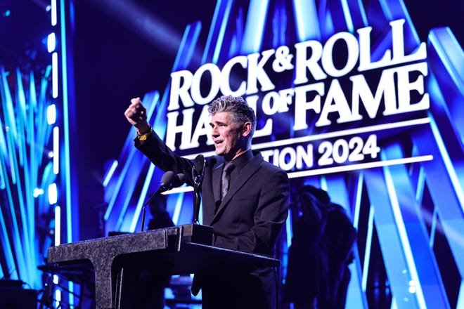 CLEVELAND, OHIO - OCTOBER 19: President of the Rock and Roll Hall of Fame, Greg S. Harris speaks onstage during the 2024 Rock & Roll Hall Of Fame Induction Ceremony streaming on Disney+ at Rocket Mortgage Fieldhouse on October 19, 2024 in Cleveland, Ohio. (Photo by Theo Wargo/Getty Images for The Rock and Roll Hall of Fame)