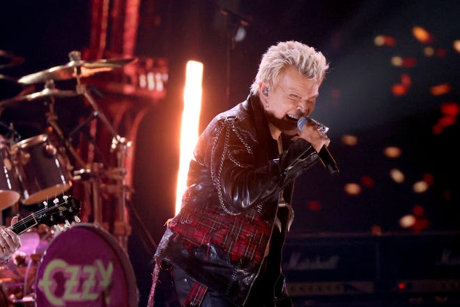 CLEVELAND, OHIO - OCTOBER 19: Billy Idol performs onstage during the 2024 Rock & Roll Hall Of Fame Induction Ceremony streaming on Disney+ at Rocket Mortgage Fieldhouse on October 19, 2024 in Cleveland, Ohio. (Photo by Dia Dipasupil/Getty Images for The Rock and Roll Hall of Fame)