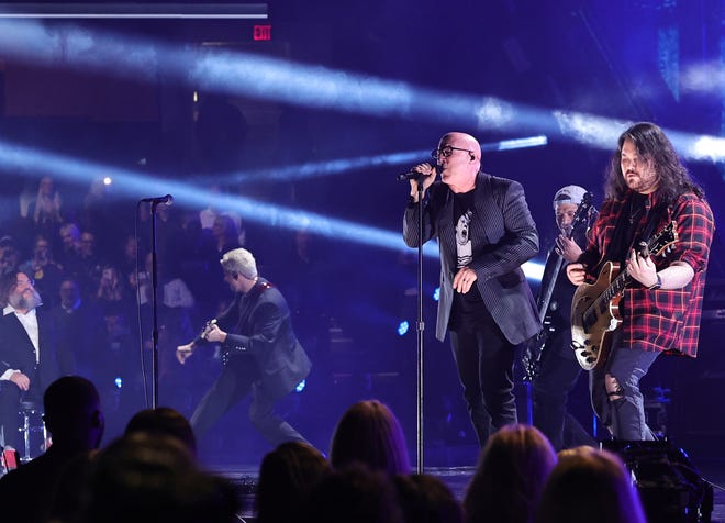 CLEVELAND, OHIO - OCTOBER 19: (L-R) Andrew Watt, Maynard James Keenan and Wolfgang Van Halen perform onstage during the 2024 Rock & Roll Hall Of Fame Induction Ceremony streaming on Disney+ at Rocket Mortgage Fieldhouse on October 19, 2024 in Cleveland, Ohio. (Photo by Theo Wargo/Getty Images for The Rock and Roll Hall of Fame)