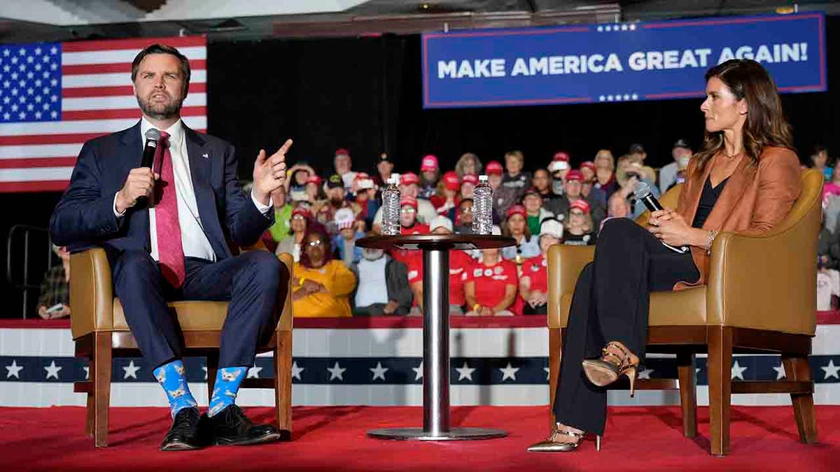 JD Vance and Danica Patrick at rally