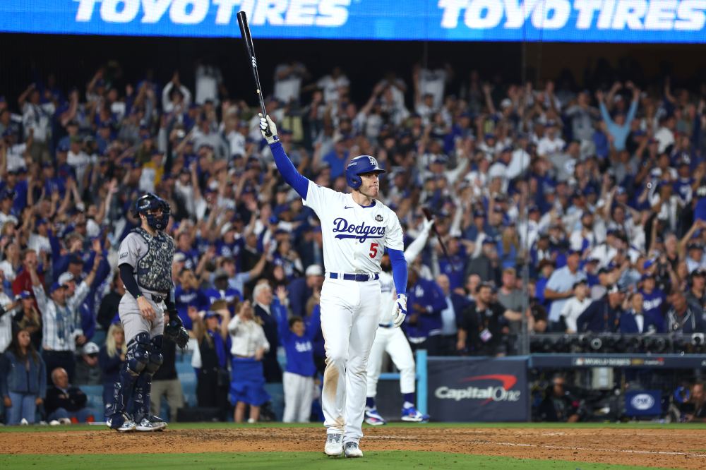 Dodgers' Freddie Freeman Runs to Wife Chelsea Right After Walk-Off Grand Slam at World Series