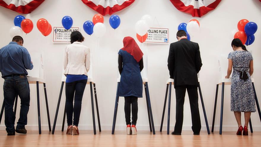 People voting in an election