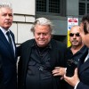 Steve Bannon, former adviser to President Donald Trump, and attorney Matthew Evan Corcoran, depart the E. Barrett Prettyman U.S. Courthouse on June 6, 2024 in Washington, D.C.