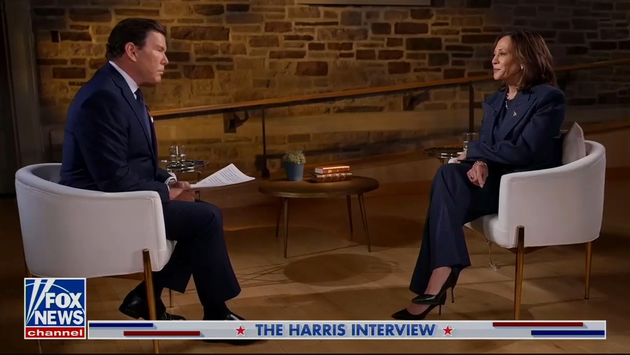 Bret Baier and Kamala Harris