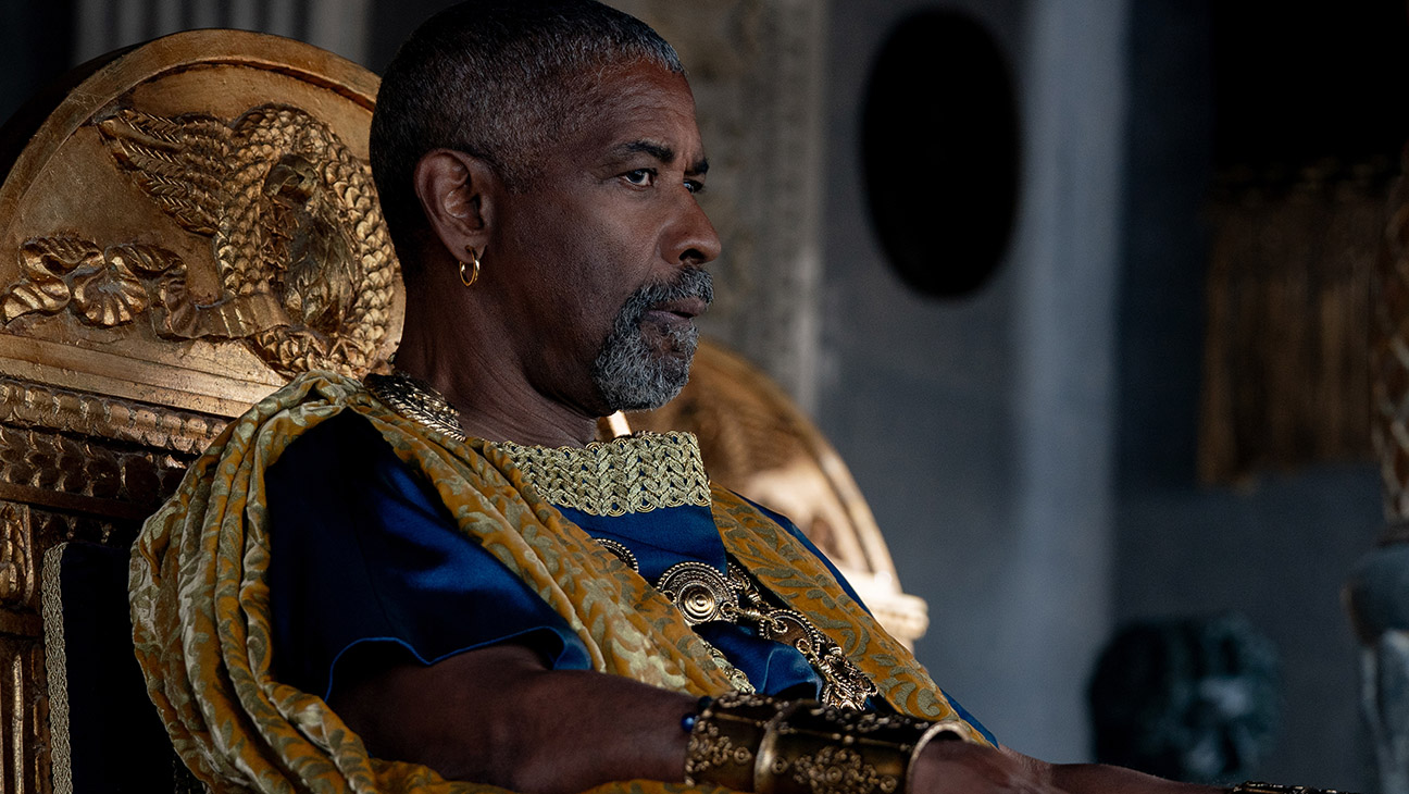 Denzel Washington plays Macrinus in Gladiator II from Paramount Pictures.