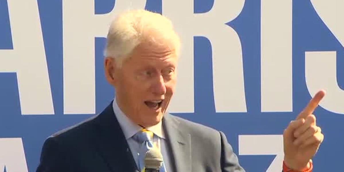 Former President Bill Clinton stops in Columbus as part of Kamala Harris campaign