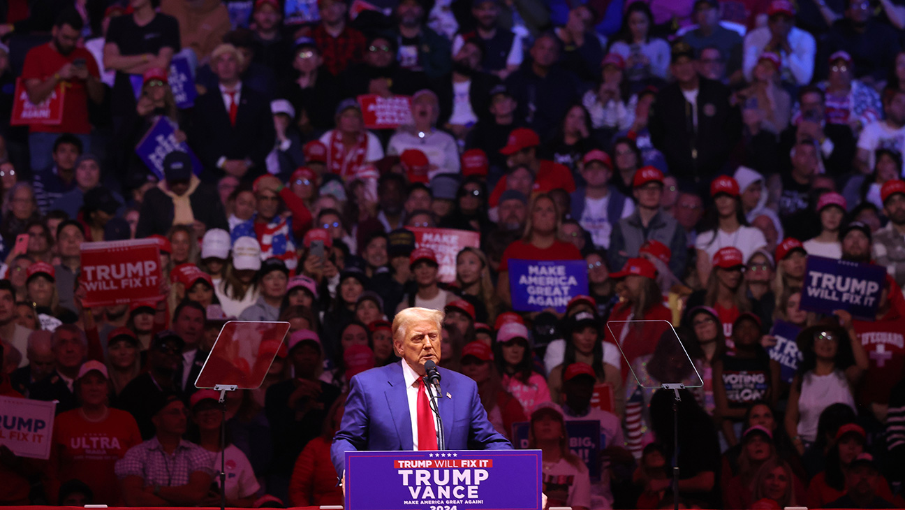 Republican presidential candidate Donald Trump speaks at a campaign rally at Madison Square Garden on October 27 in New York City.