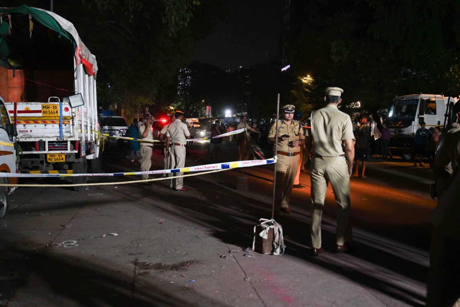 A view of the location where NCP leader Baba Siddique was shot at. (Express photo)