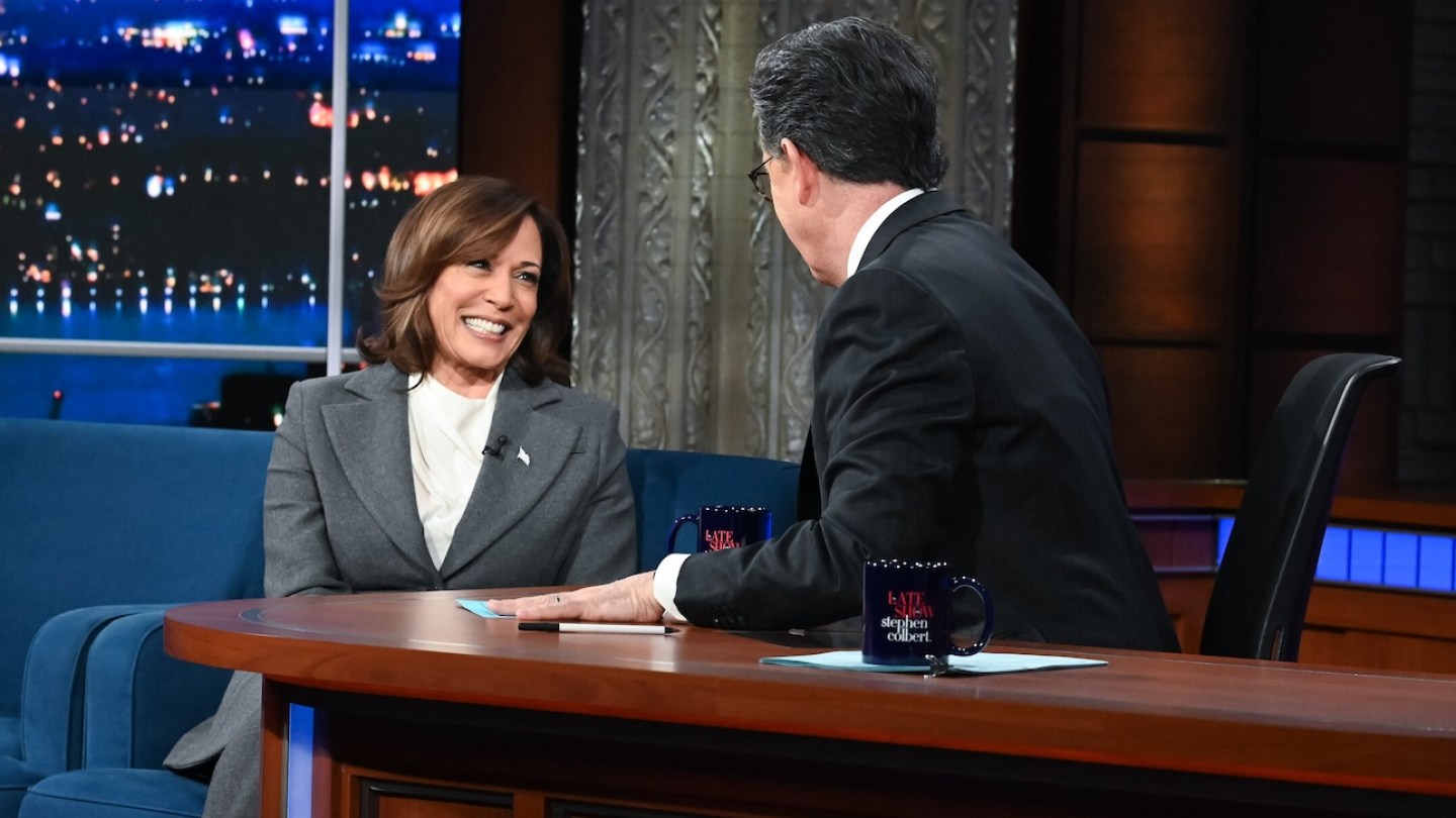 Kamala Harris Guesting on 'The Late Show With Stephen Colbert' Oct. 8