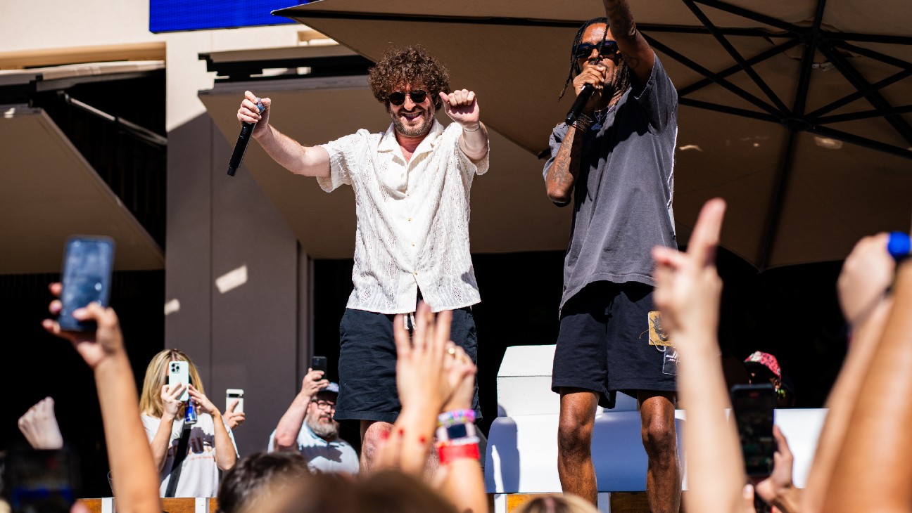 Lil Dicky Performs Las Vegas Poolside Concert With 'Dave' Star GaTa