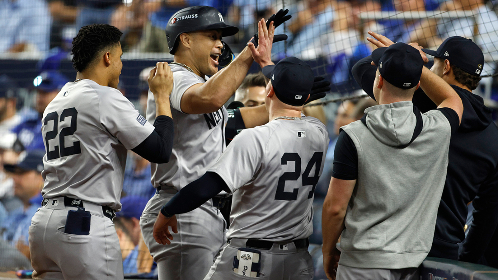 MLB playoffs 2024: New York Yankees take 2-1 series lead over Kansas City Royals with Giancarlo Stanton's home run