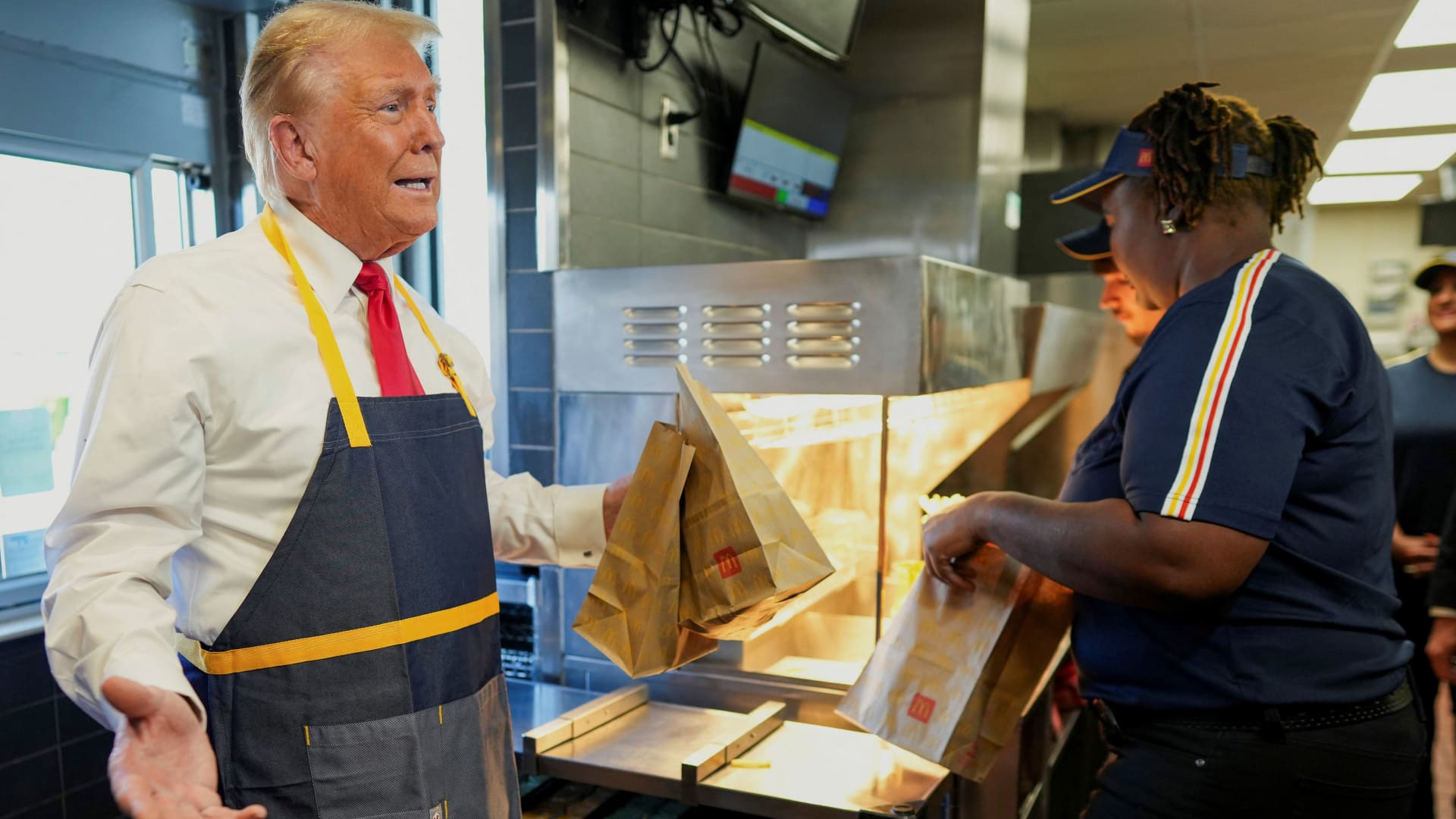 McDonald's says it's not political after Trump visit