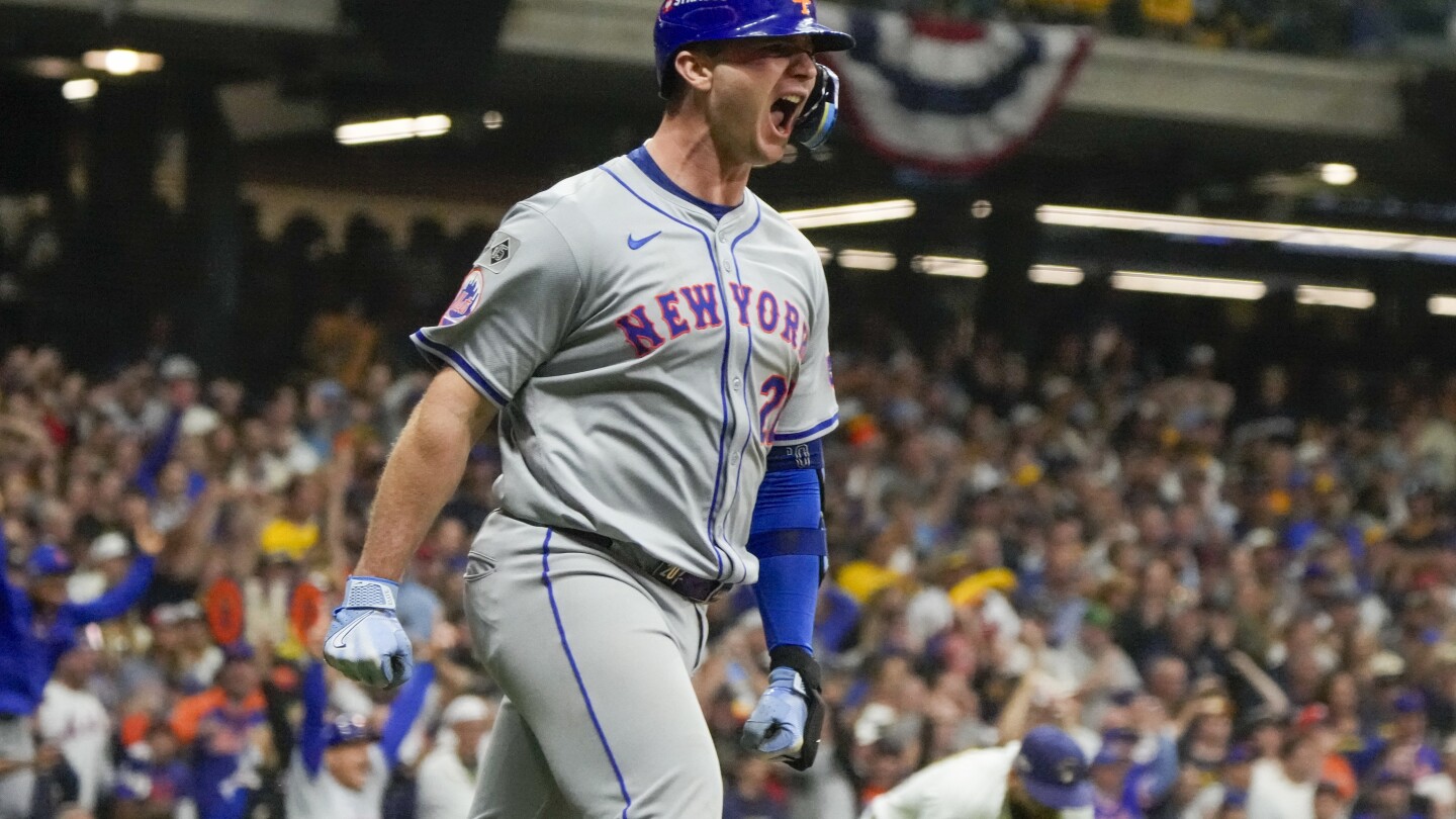 Mets advance in playoffs with 4-2 win over Brewers as Alonso homers to spark 9th-inning rally