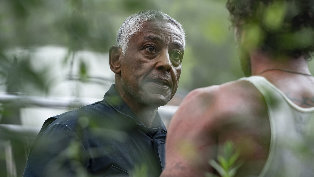 Giancarlo Esposito as Gray Bourgeois and Skeet Ulrich as Colin Broussard in Parish