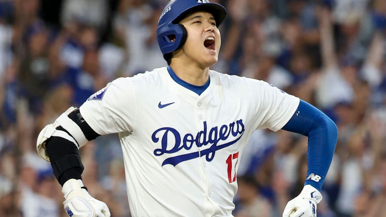 Shohei Ohtani dazzles in playoff debut; Dodgers win Game 1