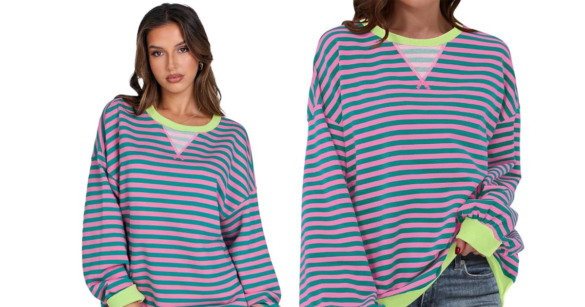 This Amazon-Bestselling Striped Sweatshirt Is Just $16