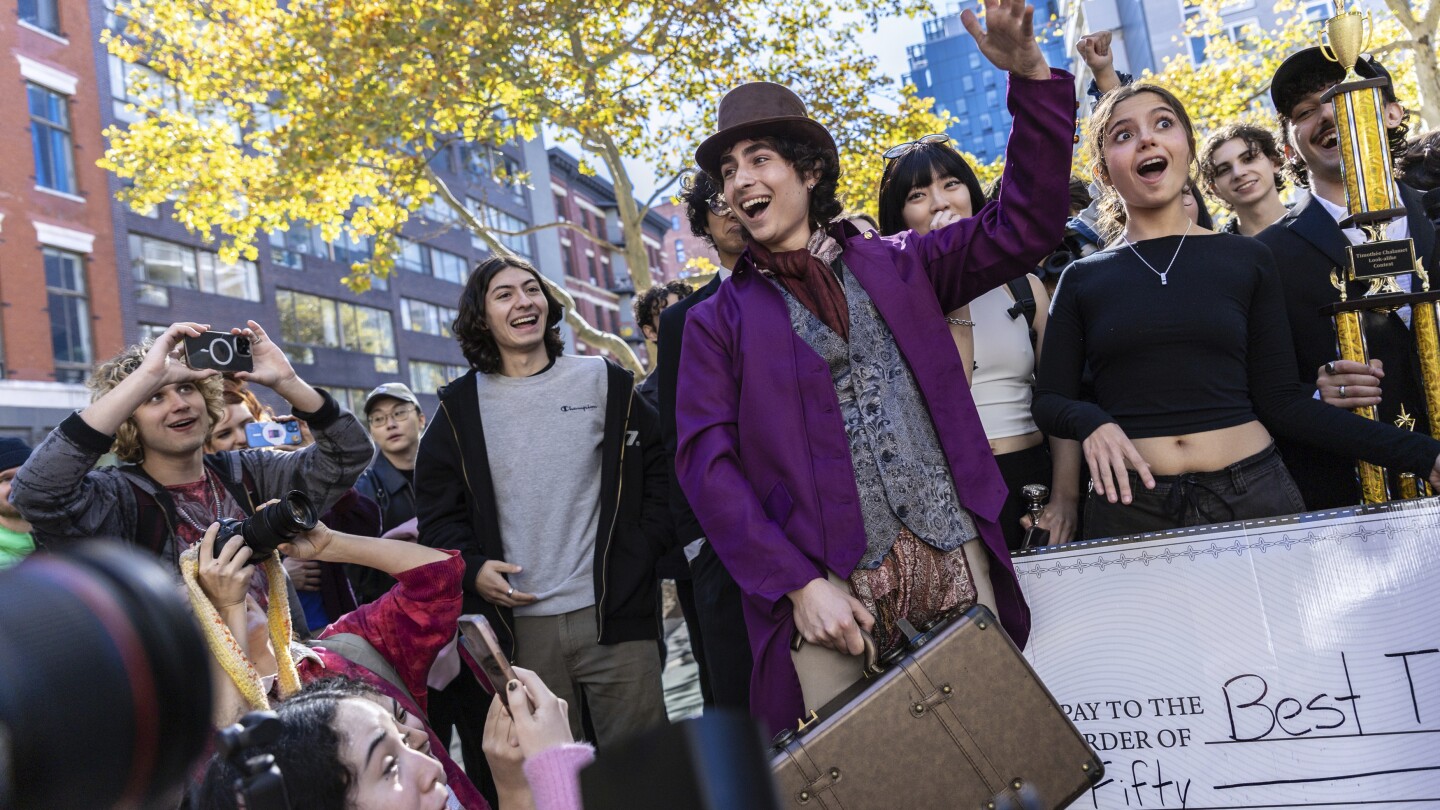 Timothée Chalamet crashes his own look-alike contest in NYC