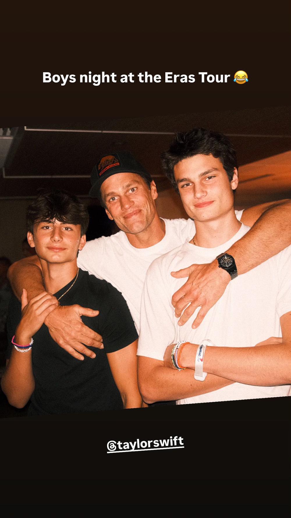 Tom Brady Has ‘Boys Night’ With Sons Jack and Benjamin at Taylor Swift’s 1st Miami Concert