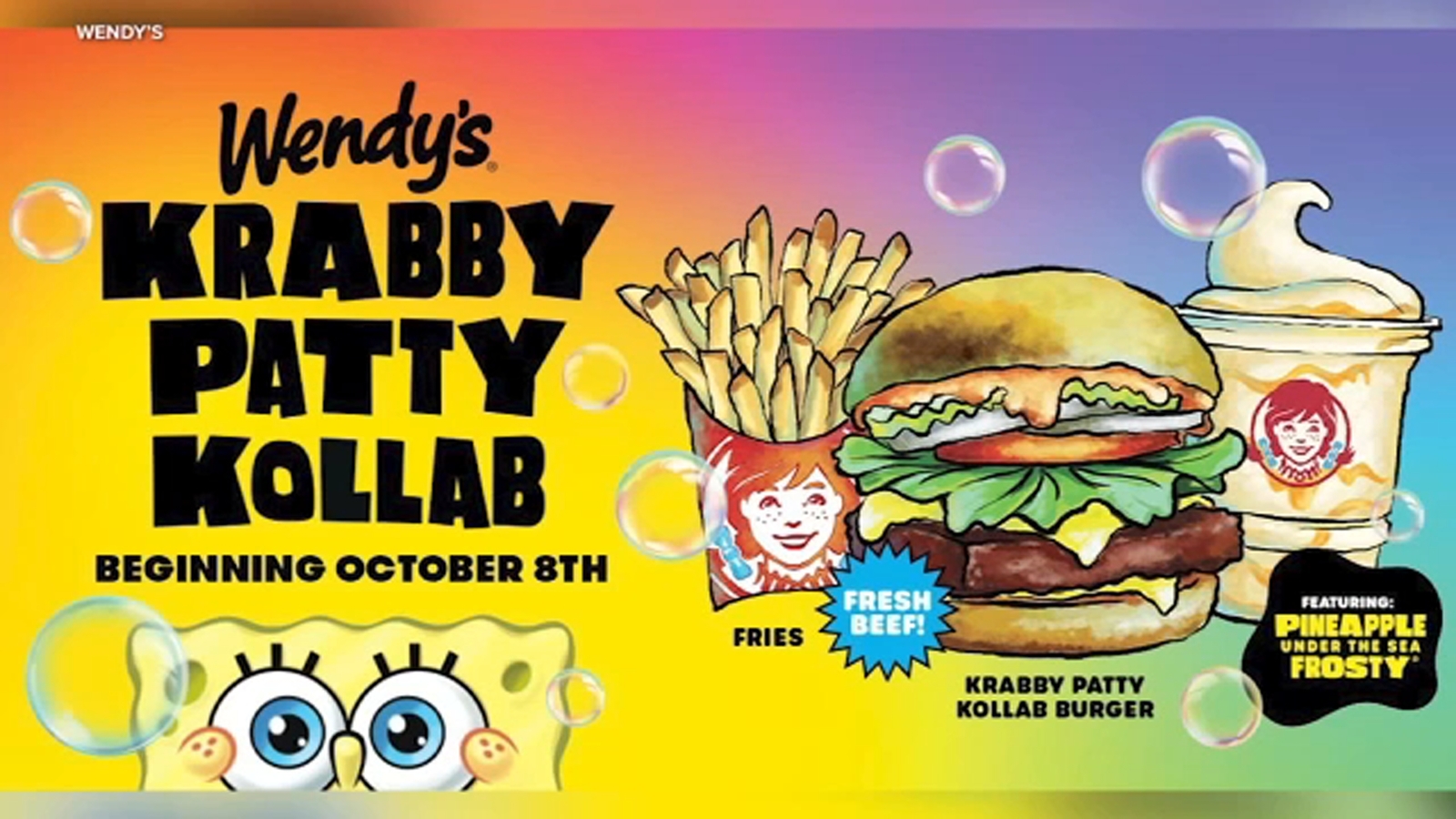 Wendy's is celebrating SpongeBob's 25th anniversary with a Krabby Patty meal