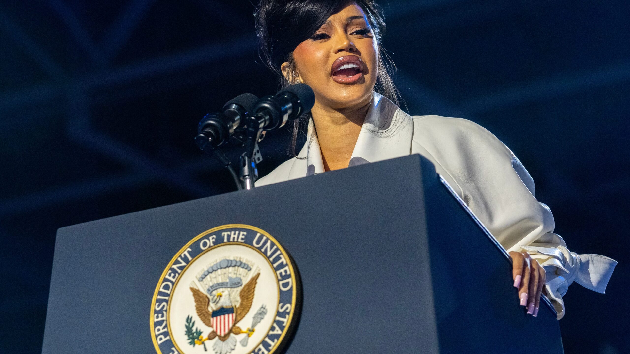 Cardi B fires up Kamala Harris crowd, slams Donald Trump in Milwaukee