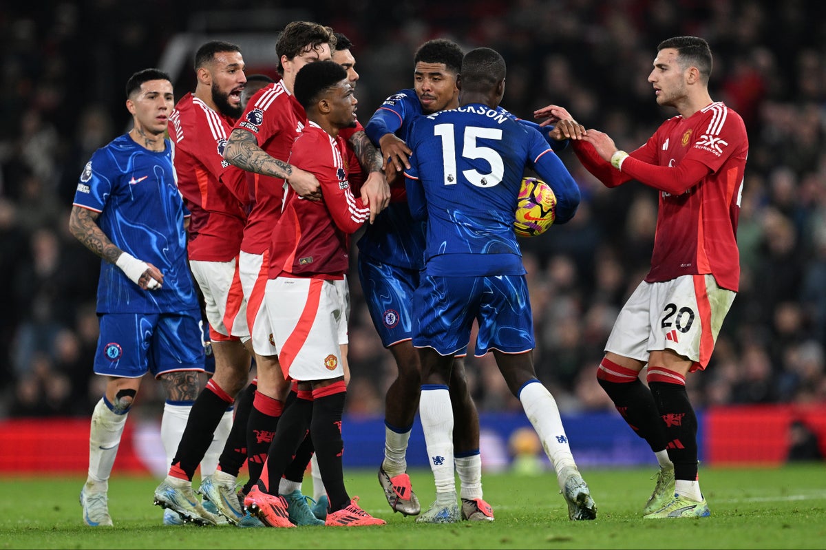 Man Utd vs Chelsea as it happened: Premier League result and reaction after tempers flare late on