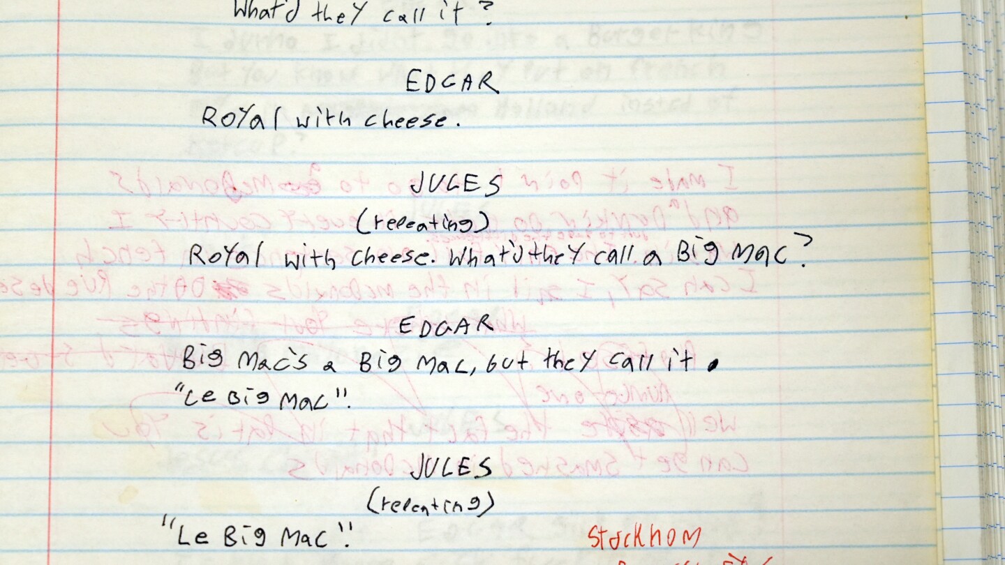 Film academy adds handwritten ‘Pulp Fiction’ script, Miyazaki art, more to vast collection