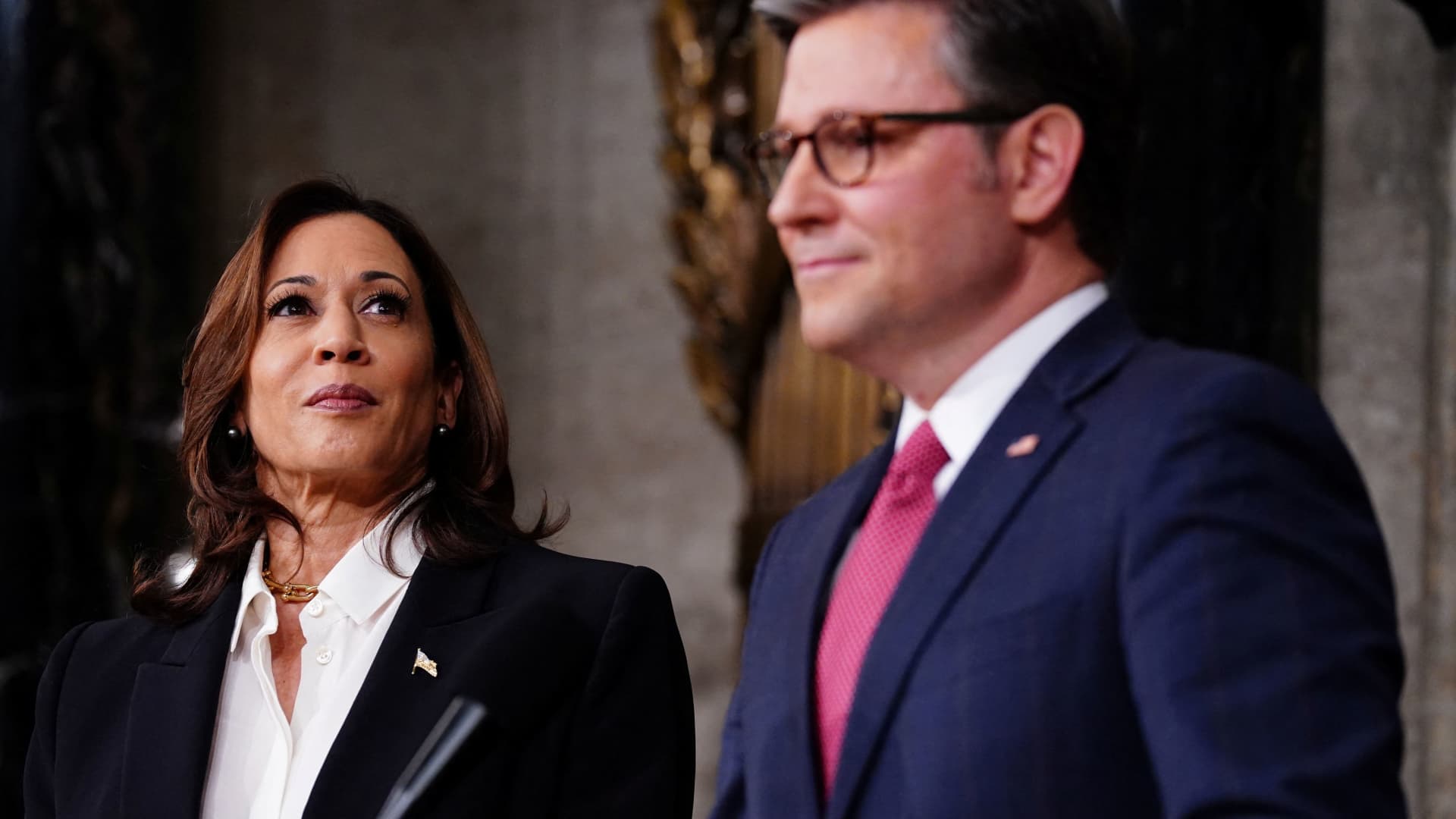 Harris defends CHIPS Act after Johnson suggests GOP would repeal it