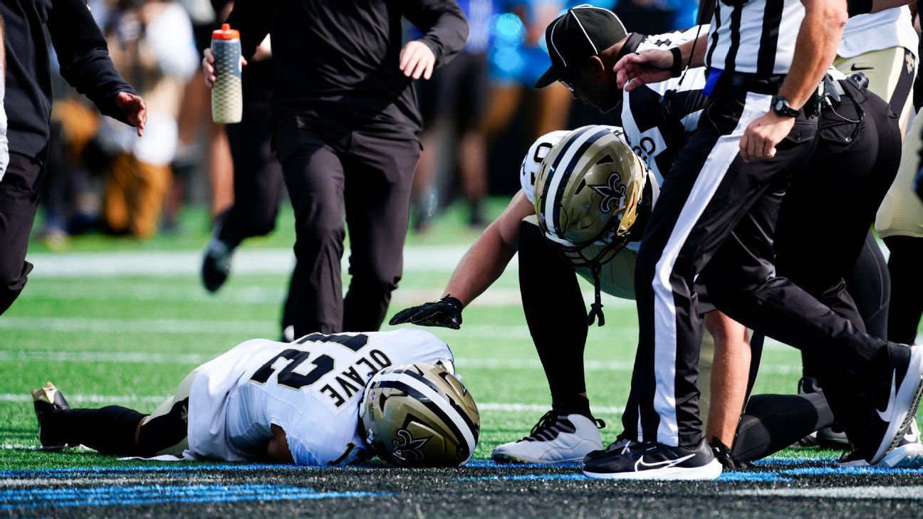 Saints' Olave suffers concussion; Carr responds to Thomas' rant