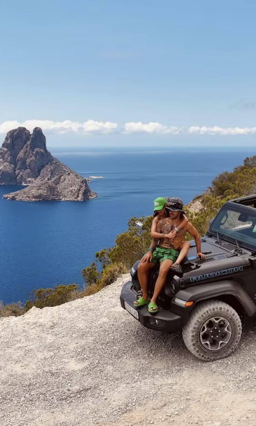 The couple has enjoyed some of the island's stunning outdoor views