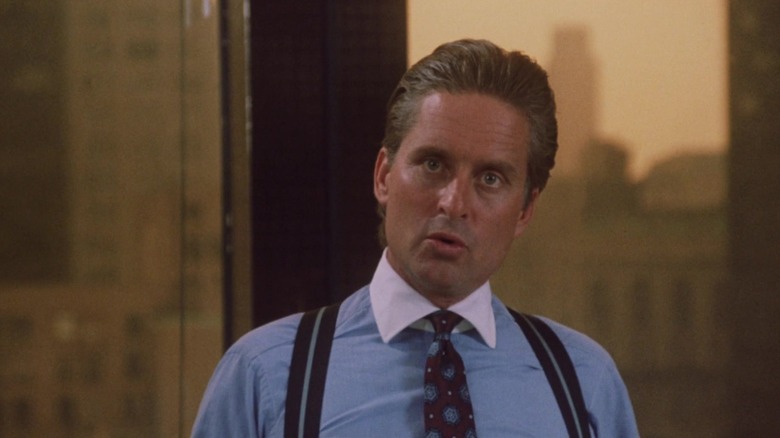 Gordon Gekko (Michael Douglas) gives a speech in Wall Street